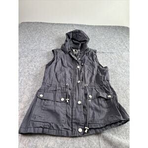 YMI Collection Women's Sleeveless Utility Vest Zip and Snap Button Size Medium